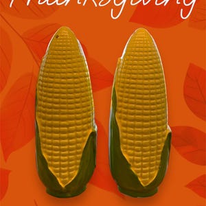 Vintage Jumbo Corn on the Cob - Fall Harvest -  Salt and Pepper Shakers - Thanksgiving Tableware