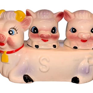 Vintage Anthropomorphic Cow Salt and Pepper Shakers
