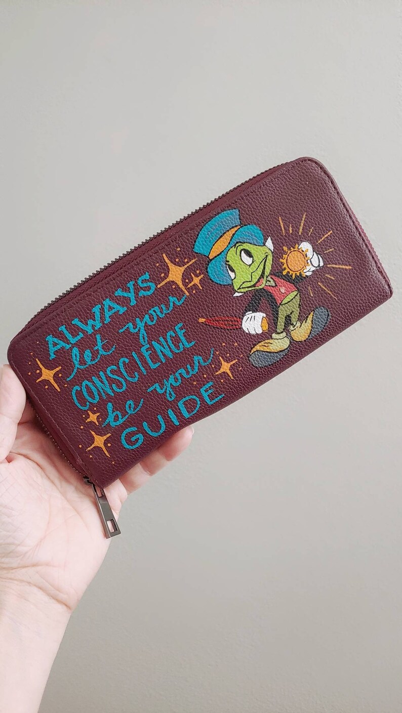 Jiminy Cricket Hand Painted Wallet