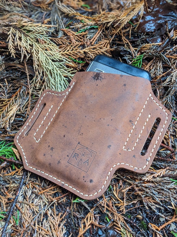 Slanted Leather Phone Holster Leather Phone Case With Belt Loops