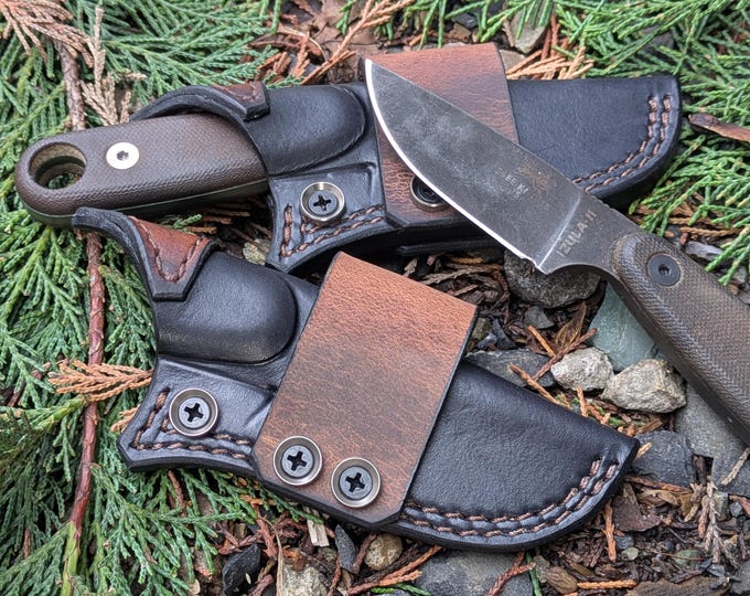 Featured listing image: Esee Izula 2 leather scout sheath. M01 Izula Scout