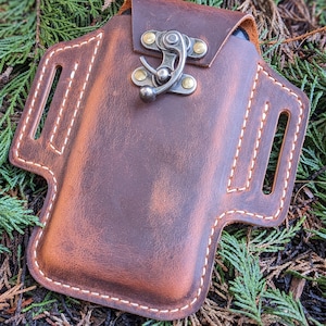 Leather Phone Holster, Leather phone case with belt loops