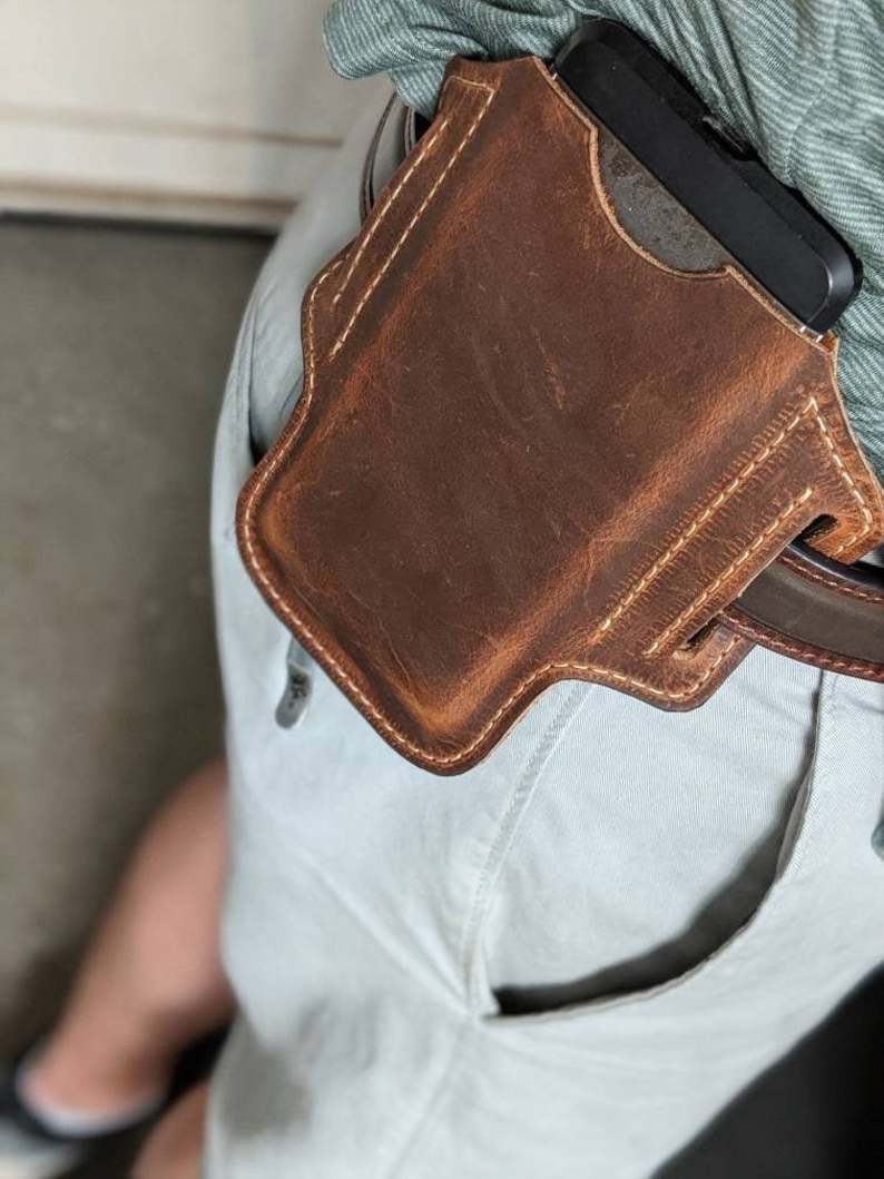 Leather Phone Holster Open Top Phone Case With Belt Loops Etsy Canada