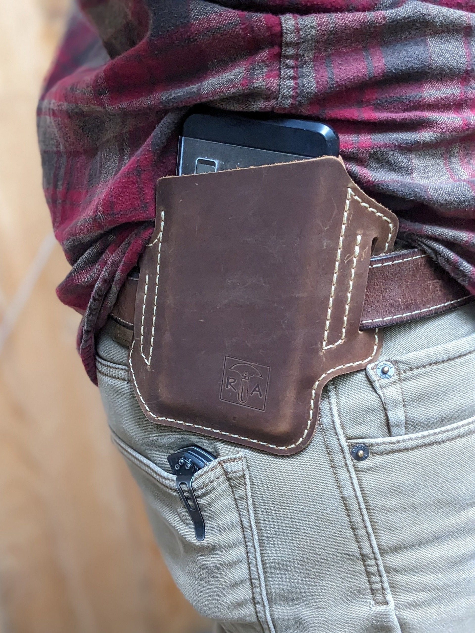 Brown Leather Neck Pouch Handmade Leather Phone Bag -  Canada