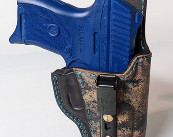 Ruger LC9 or EC9 holster for concealed carry. Custom leather holster