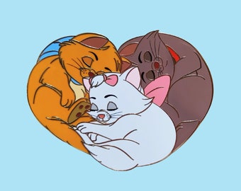 Sleeping Sweethearts Aristocats enamel fantasy pin