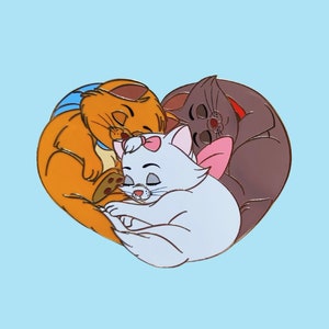 Sleeping Sweethearts Aristocats enamel fantasy pin