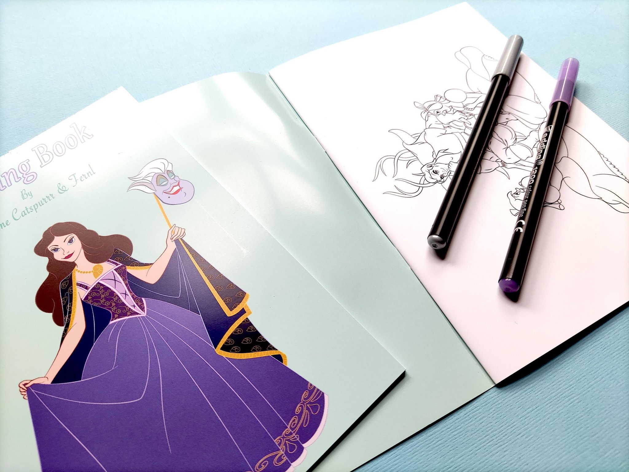 Little Mermaid Vanessa coloring book stationery gift | Etsy