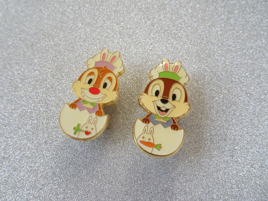 Chip and Dale Disney Easter Japan Tokyo TDR enamel trading pin Etsy
