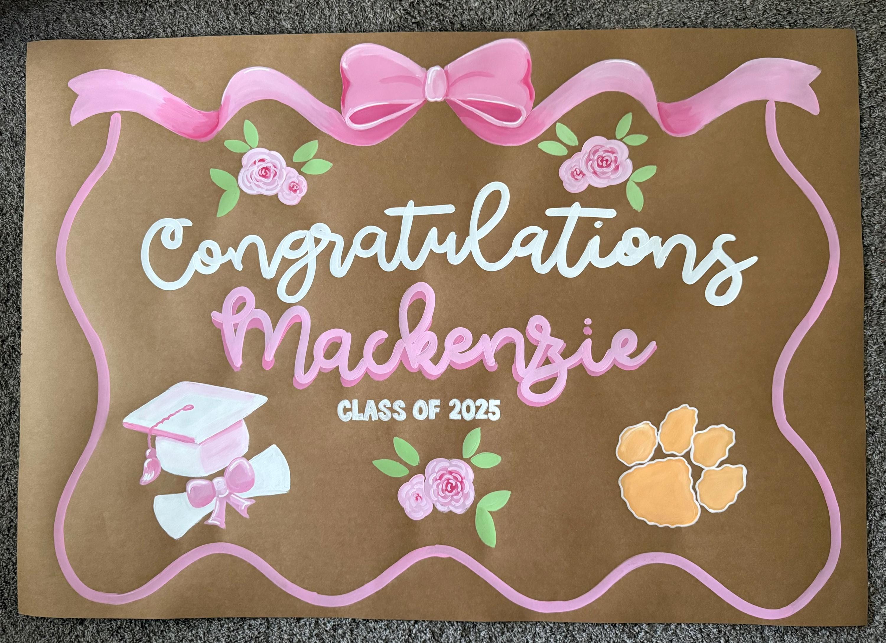 Custom Hand-Painted Graduation Banner – Personalized Celebration Decor
