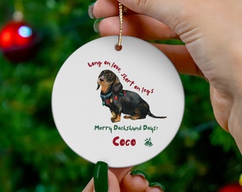 Customized Christmas Dachshund Ornament - Personalized Holiday Decor for Dog Moms and Dads