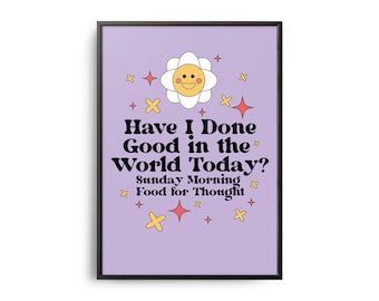 Retro Affirmation Print, Self Love Poster, Groovy Wall Art