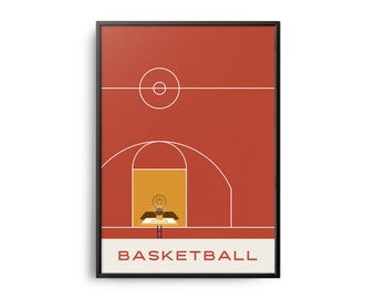 Midcentury Modern Basketball Court Art Print