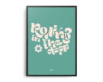 Adele Rolling in the Deep Music Lyric Print, Music Album Poster, Music Album Typography Art, Lyric Wall Decor, Music Album Wall Decor, Song