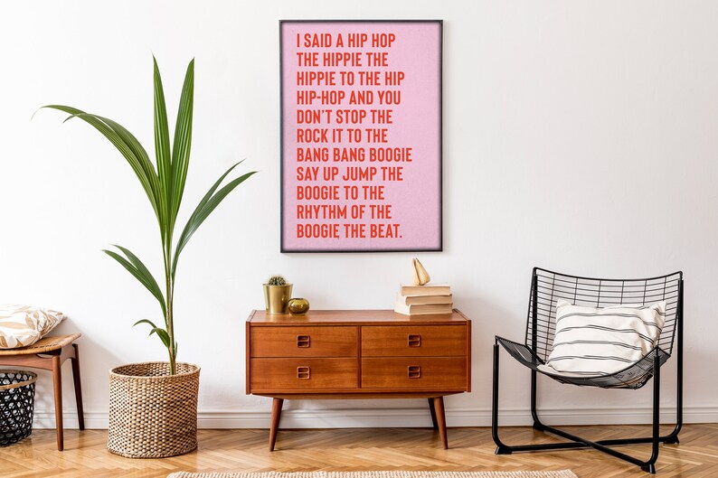 Humorous Hip Hop Text Hip Hop Lyric Art Sugarhill Gang's Etsy