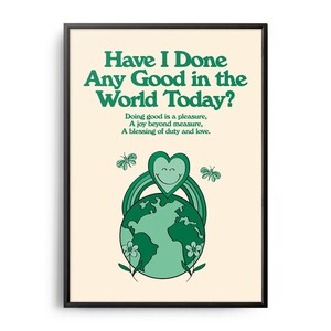 Retro Affirmation Poster, Do Something Good For the World Retro Print, Inspirational Saying, Positive Affirmation, Self Care, Be Good Poster