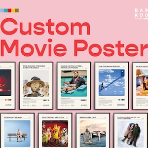 CUSTOM MODERN MOVIE Poster, Minimal Movie Print, Retro Movie Wall Art, Tv Series Print, Custom Wall Decor, Wall Art, Best Movie Posters