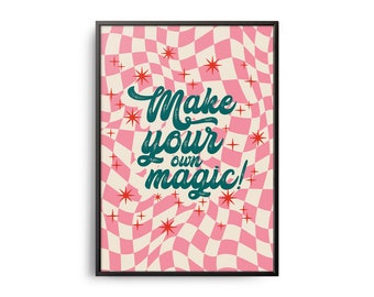 Retro Affirmation Print, Groovy Self-Love Poster