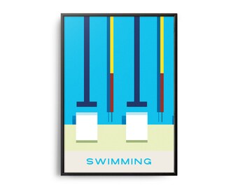 Midcentury Modern Swimming Pool Art Print