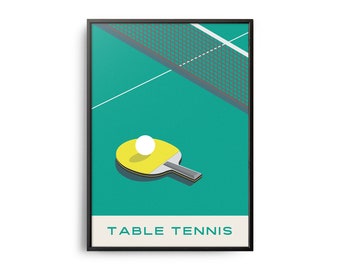 Midcentury Table Tennis Art Print, Modern Sport Poster