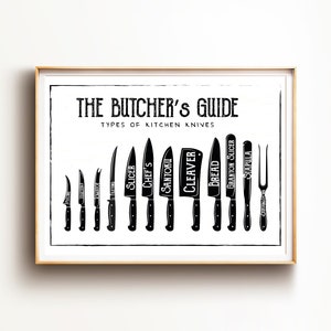 The Butcher&rsquo;s Guide Print Butcher&rsquo;s Guide Wall Art - Etsy UK