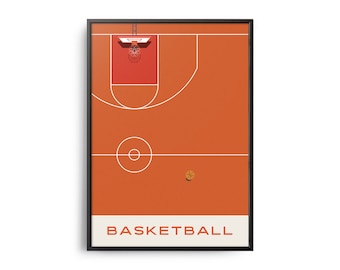 Mid-Century Modern Basketball Court Art Print