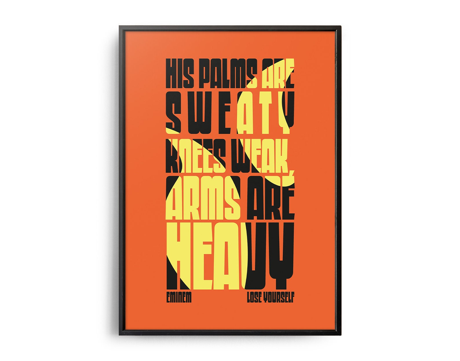 Eminem Mockingbird Black Heart Song Lyric Print