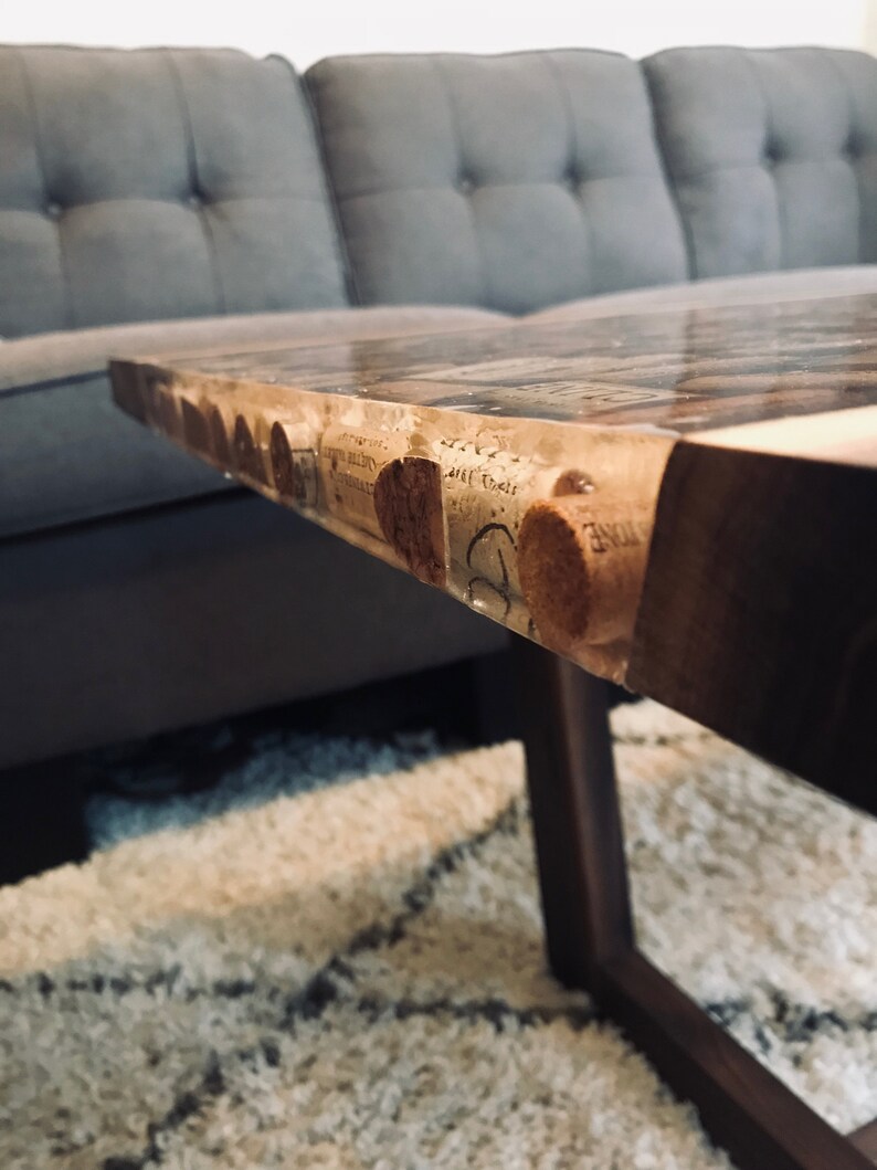 Walnut Wine Cork Coffee Table Living Room Table Wood Coffee Etsy