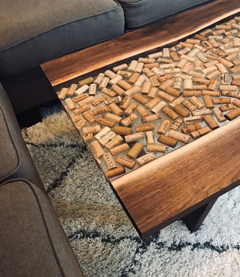Walnut Wine Cork Coffee Table Living Room Table Wood Coffee Etsy