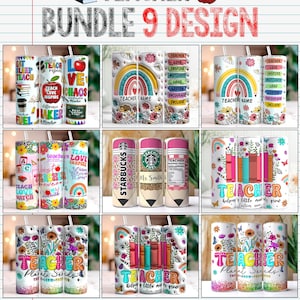 Bundle gobelet pour professeur PNG, gobelet pour professeur, ajoutez votre nom, gobelet pour professeur 20 oz, professeur conçoit des png, gobelet à crayon, vie de professeur png