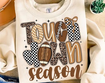 Touchdown Season Png, Fall Football Png, Football Game Day Png, Football Mama Png, Checkered Football Bow Png, Sport Png, Tis The Season Png
