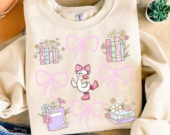 Kokette Alberne Gans Lehrer Png, Adrette Floral Lehrer Sublimation Design, Zurück in der Schule Png, Letzter Schultag, Retro Girly Lehrer Png