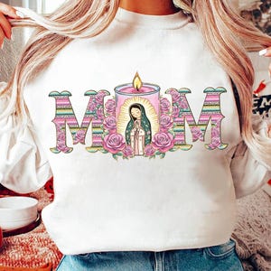 Conception de chemise maman mexicaine PNG, Virgen de Guadalupe Png, fête des mères Png, patrimoine mexicain Png, culture latine maman Png téléchargement numérique