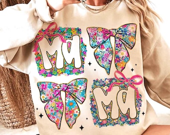 Floral Glitter Mama Coquette PNG, Mama Flower Png, Preppy Mama Png, Mama Floral Png, Retro Mama Flower png, Mama png, Mothers Day png