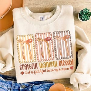 Grateful Thankful Blessed Png, Coquette Fall Season Png, Faith Based Autumn Sublimation, Christian Fall Bow Png, Religious Fall Png