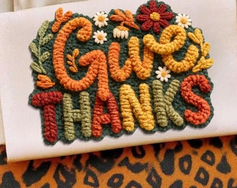 Yarn Thankful PNG, Give Thanks PNG, Yarn Thanksgiving Png, Preppy Fall Png, Latch Hook Yarn Give Thanks, Preppy Thanksgiving png