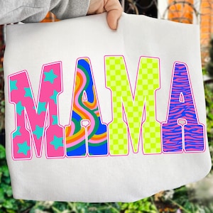 Mama PNG Design, Trendy Mama Varsity Png, Retro Mama Png, Mama Png, Neon Mama Png, Mama Sublimation Designs, Digital Download, Boho Mama
