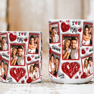 3D Inflated Valentine Mug Wrap, Custom Photo Mug Wrap, 11oz 15oz Mug, Valentine Mug, Mug Sublimation, Custom Photo Mug, Digital Downloa