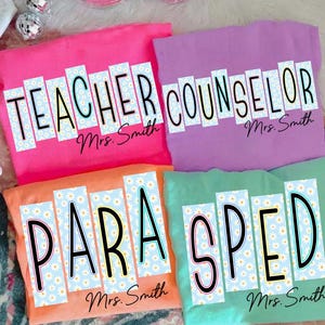 School Occupation PNG Bundle, Back to School Teacher Sped Para Counselor, Preppy First Day of School Daisy Floral Girly Png, Drawn