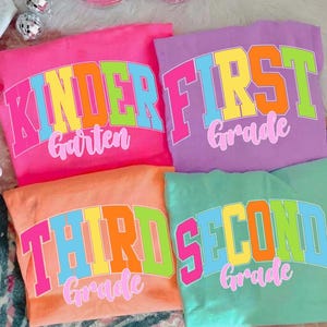 Bundle Retro Back to School PNG Neon Disstressed, Coquette Kindergarten Pre-K 1st 2nd 3rd 4th Grade Png, Girly Pink Bow,Hand Drawn,Colorful