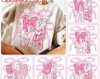 5 PNG Mama Nana Gigi Rosa Blumen Png, Preppy Mama Png, Mama Blumen Png, Retro Mama Png, Muttertag Png, Geschenk für Mama Png, Hand gezeichnet