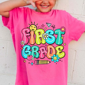 First Grade Png, Back To School Png, Last Day Of School, KinderGarten Png, 1st Grade Png, Sublimation Design, PNG Download