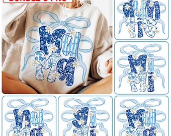 Bundle Mama Nana Gigi Floral Png, Preppy Mama Png, Mama Flower Png, Retro Mama Png, Mothers day png, Gift for mama png, Hand Drawn