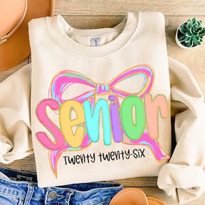 Coquette Senior 2026 Png, Preppy Senior Shirt Design, Class of 2026 Png, Senior Mom Png, Pink Girly Graduation High School Sublimation