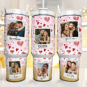 Personalized Photo 40oz Tumbler, Custom Photo 40oz Quencher Tumbler, Handle Tumbler Wrap,Valentines Day Png, Png download, Instant Download