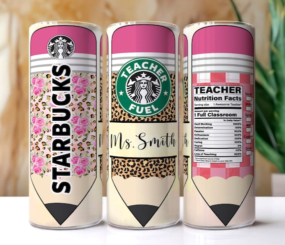 Teacher Tumbler Wrap PNG Add Name Teacher Sublimation Design File Seamless Teacher Nutrition Facts Teacher Wrap Png Instant Download