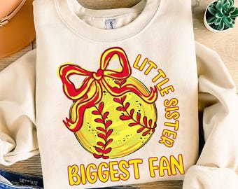 Softball Sister Png, Little Sister Softball Png, Softball Game Day Png, Softball Lover Tee, Little Sister Biggest Fan Png, Softball Png