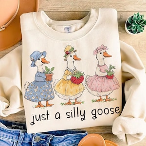 Just A Silly Goose Cup Wrap file - retro and trendy cottagecore design, Silly Goose Meme Shirt, Silly Goose funny Png, Boy Goose shirt Png