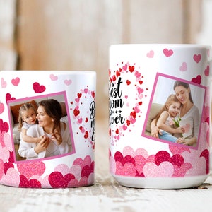 Taza con foto de mamá personalizada, envoltura para taza de mamá de 11 oz y 15 oz, sublimación de taza, envoltura para taza, agregue su propia taza con foto, descarga png, regalo del día de la madre, mamá png