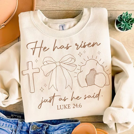 He Has Risen Svg Png, Luke 24:6 Png, Easter Christian Svg Png, Easter Bible Verse, Easter Coquette Png, Easter Svg File, Cricut File